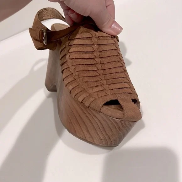 Windsor Smith chunky boho Platforms, suede leather, camel color, sz 6, TTS - Picture 4 of 11